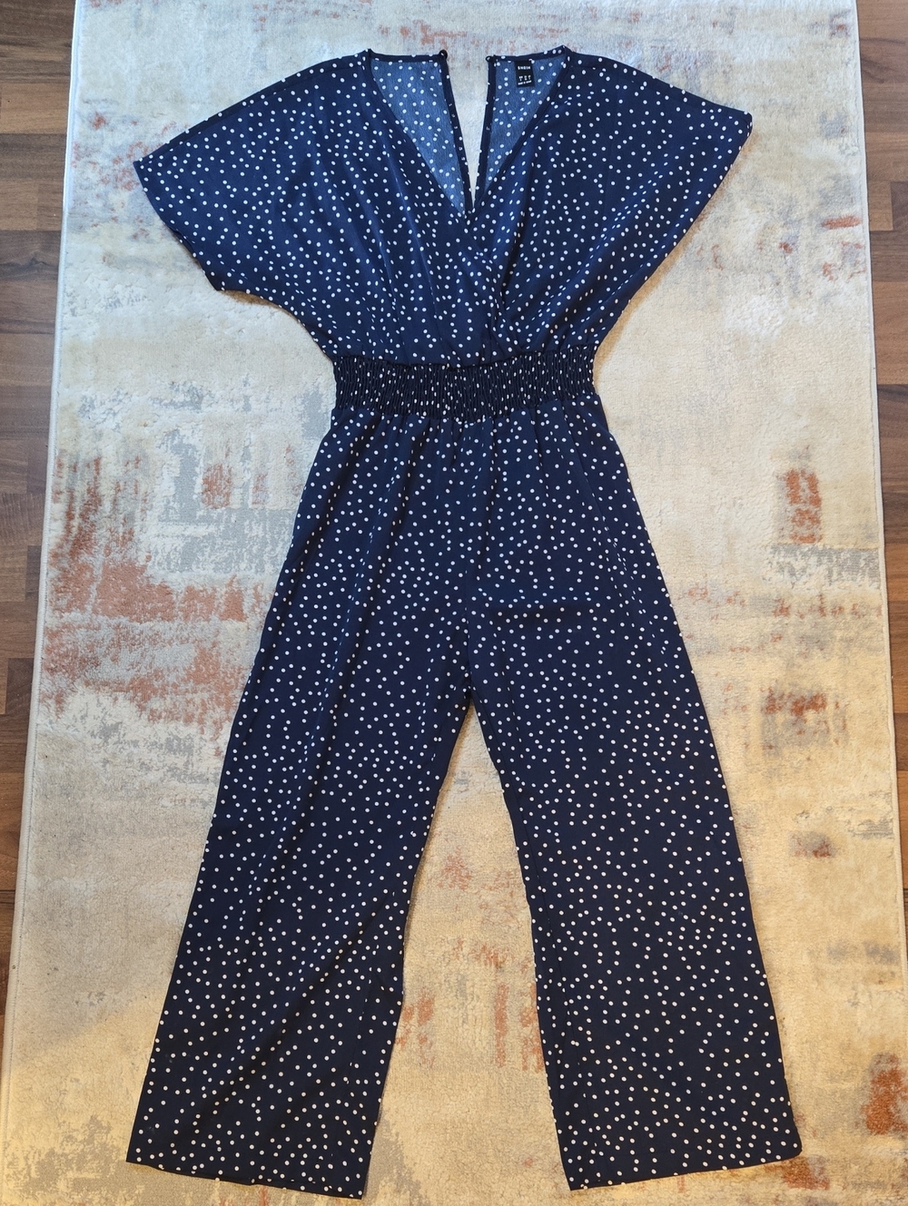 Navy Blue Polka Dot Jumpsuit - S